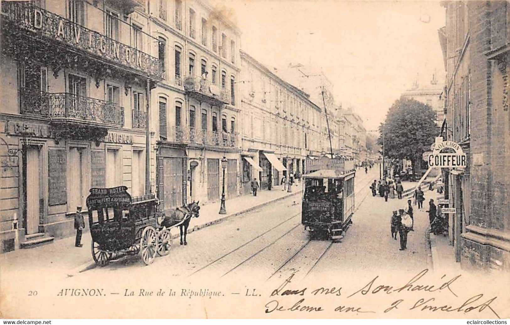 Avignon       84    Rue De La République. Grand Hôtel Et Tramway    N° LL 20     (voir Scan) - Avignon