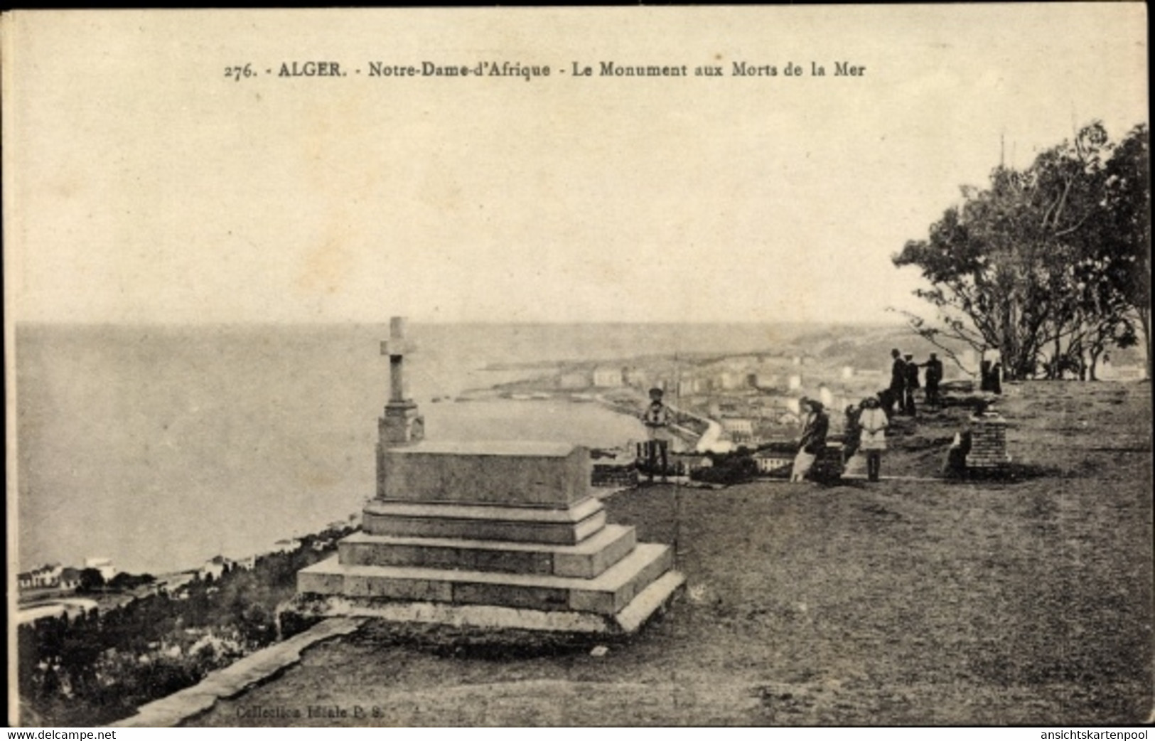 CPA Algier Alger Algerien, Notre Dame D'Afrique, Le Monument Aux Morts De La Mer - Alger