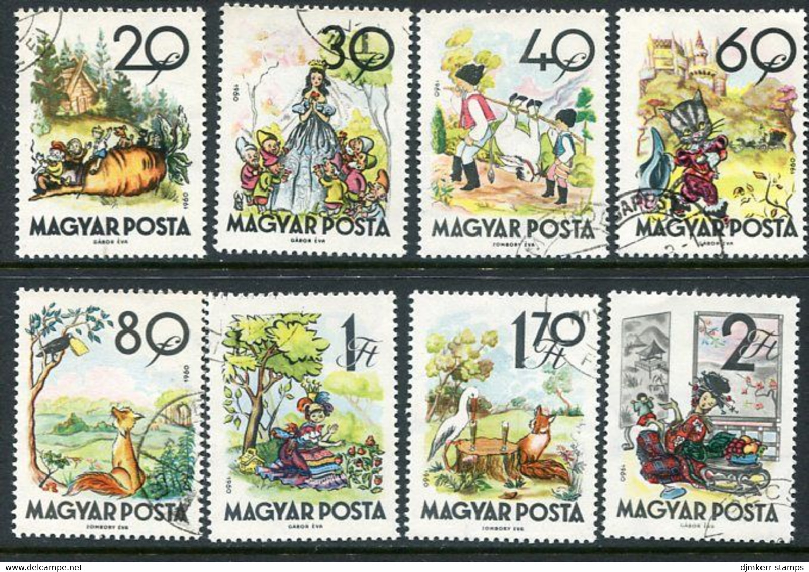 HUNGARY 1960 Fairy Tales II Used.  Michel 1718-25 - Used Stamps