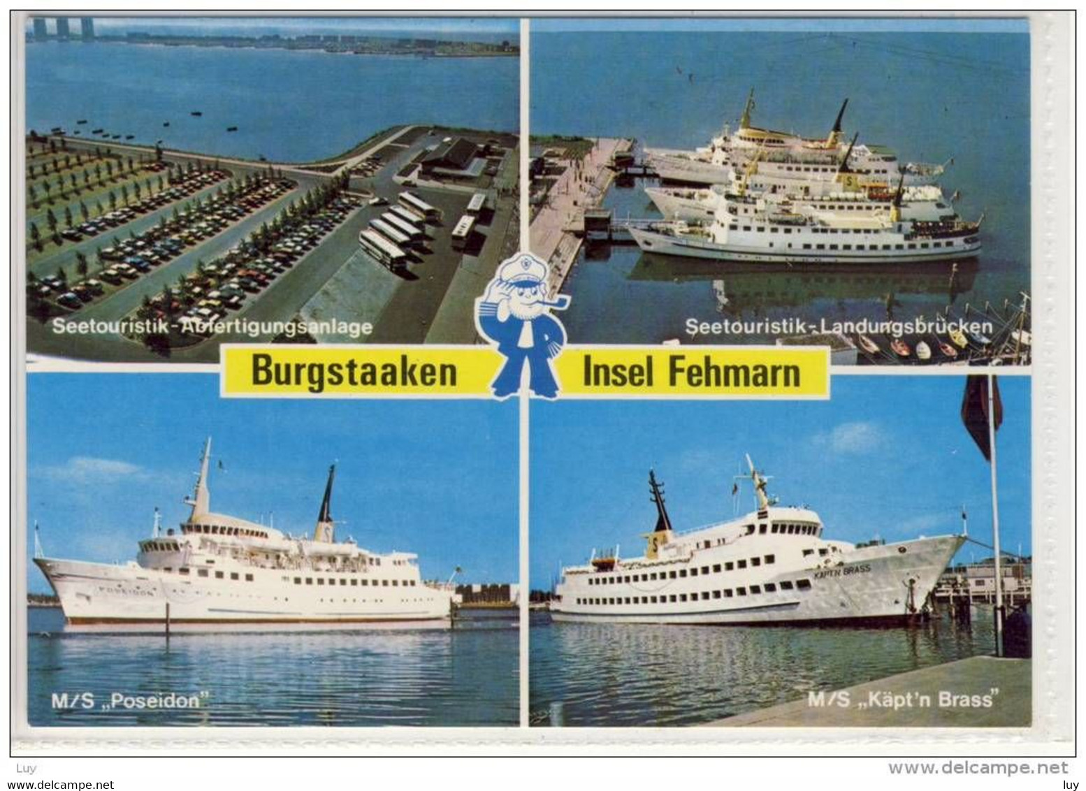 BURGSTAAKEN Auf FEHMARN: Cruise Ship, Schiffe  M/S "Poseidon", M/S "Käpt'n Brass", Seetouristik Werbekarte - Fehmarn