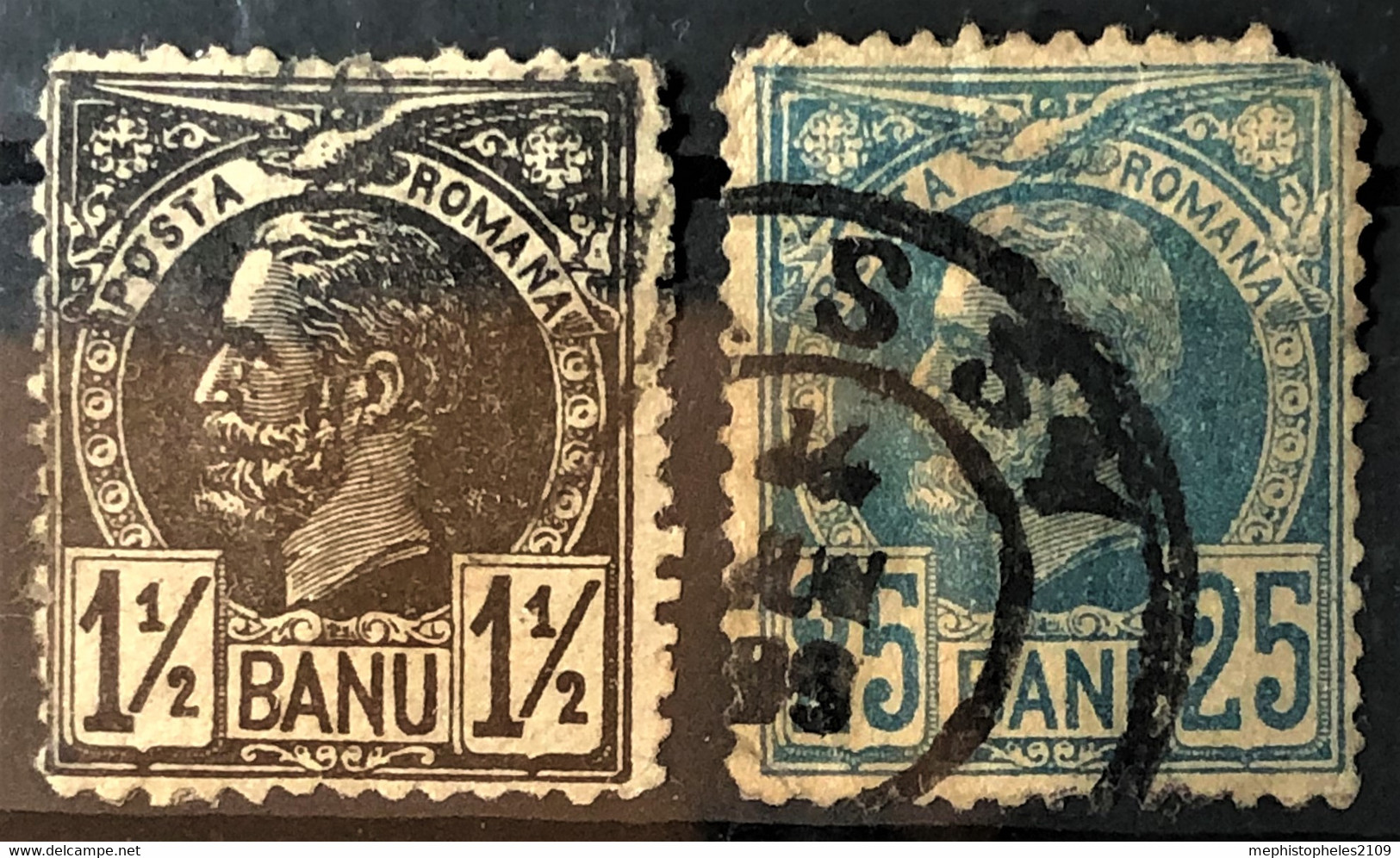 ROMANIA 1885 - Canceled - Sc# 75, 79 - Used Stamps