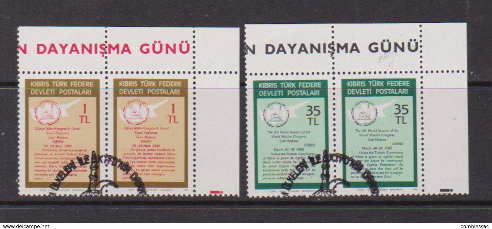 CYPRUS  ( TURKEY )    1981   Day  Of  Solidarity    Set  Of  2  Pairs    USED - Oblitérés