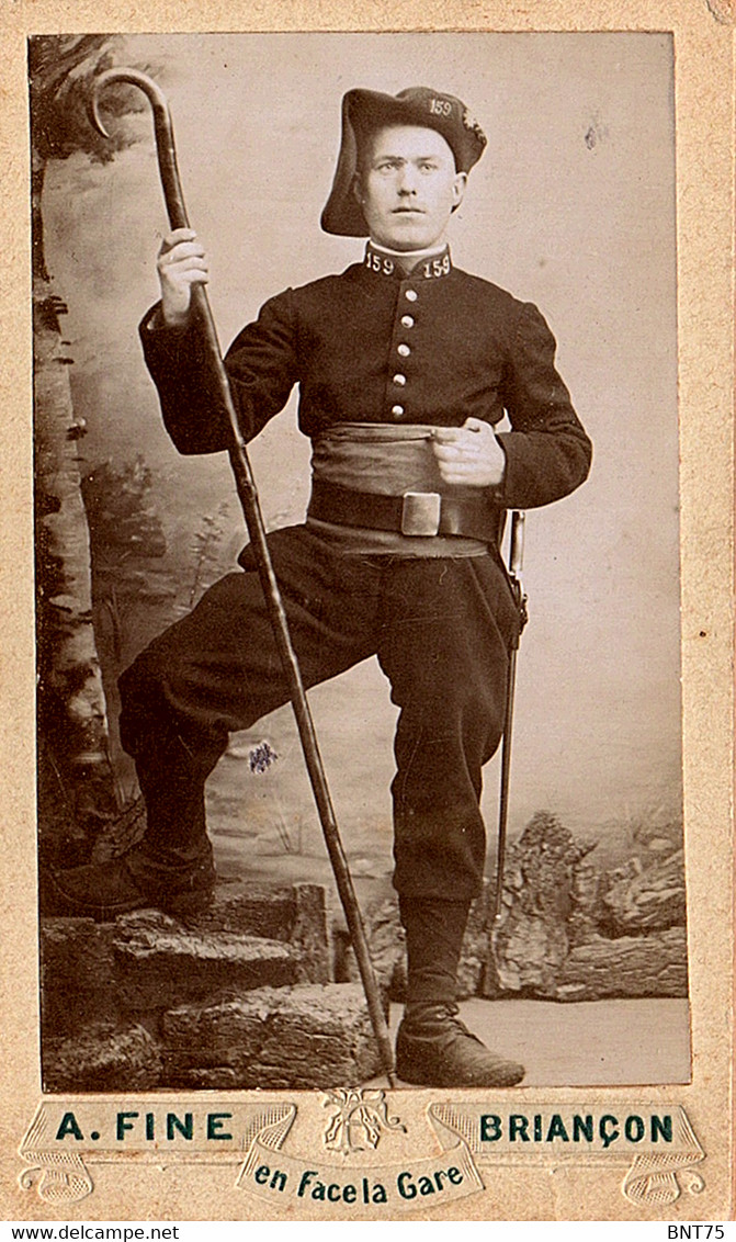 Photo-carte. Soldat Du 159e Régiment D'infanterie. Photo A. Fine, Briançon - Oorlog, Militair