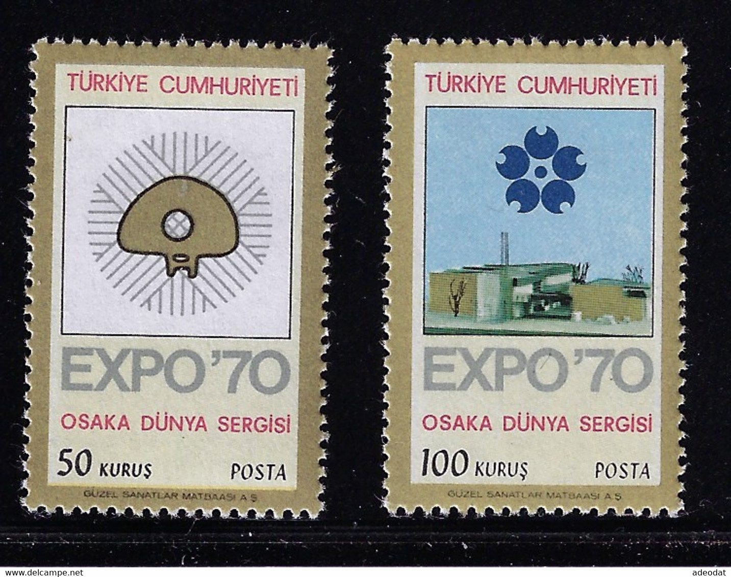 TURKEY 1970 OSAKA UNIVERSAL EXPOSITION MH STAMPS - 1970 – Osaka (Japan)