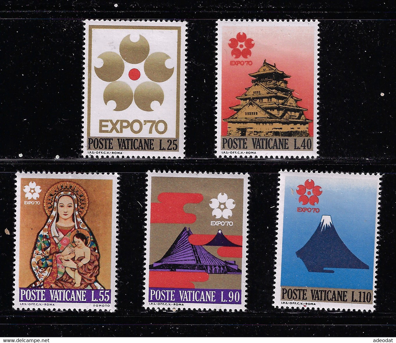 VATICAN 1970 OSAKA UNIVERSAL EXPOSITION MH STAMPS - 1970 – Osaka (Japon)