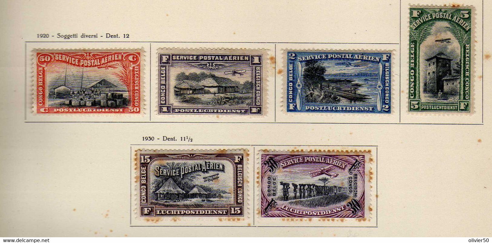 Congo Belge (1920-30) -  Poste Aerienne - Avions Paysages  -   Neufs* - MH - Unused Stamps