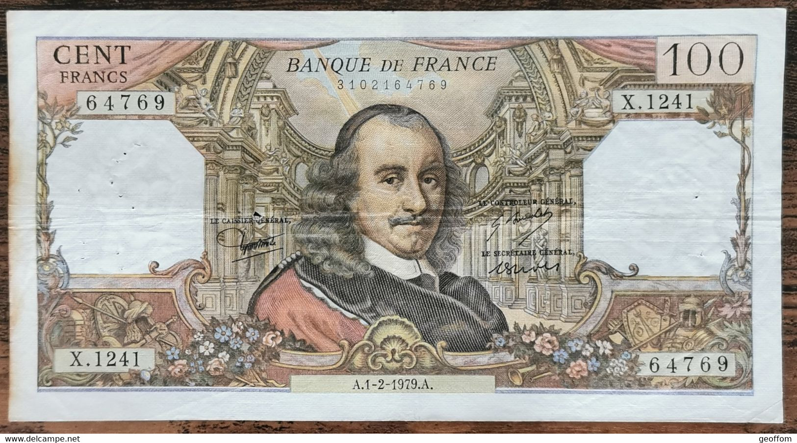 Billet De 100 Francs CORNEILLE 1 - 2- 1979 FRANCE X.1241 - 100 F 1964-1979 ''Corneille''