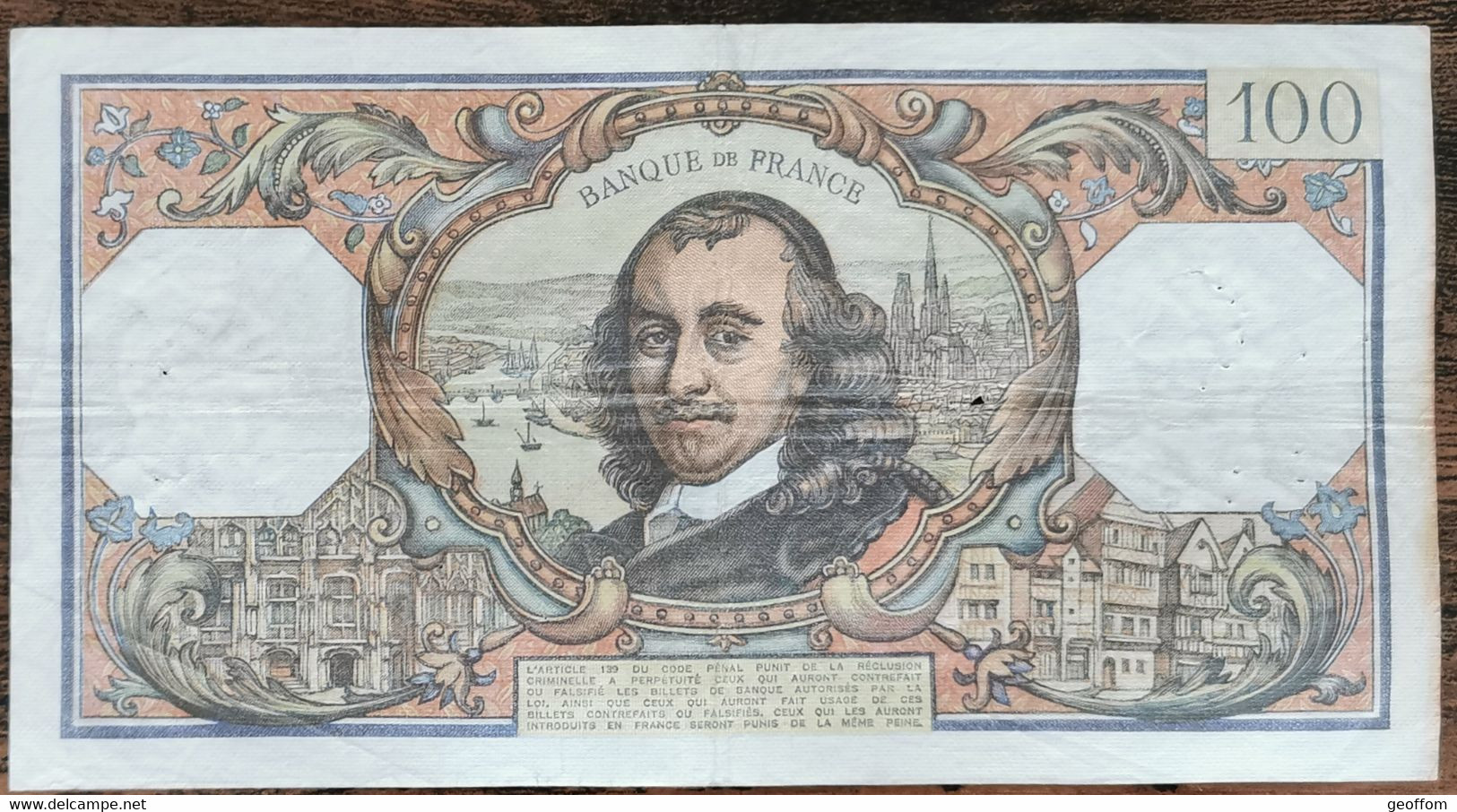 Billet De 100 Francs CORNEILLE 1 - 2- 1979 FRANCE X.1241 - 100 F 1964-1979 ''Corneille''