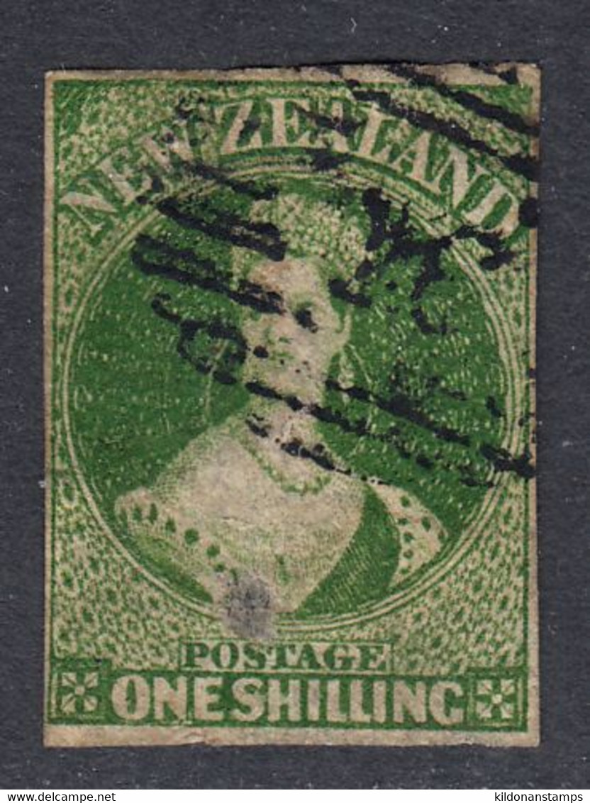 New Zealand 1862-64 Cancelled, No Watermark, Imperf, Deep Green, See Notes, Sc# ,SG 46 - Usados