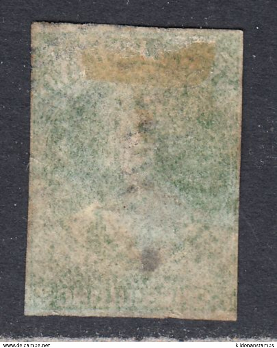 New Zealand 1862-64 Cancelled, No Watermark, Imperf, Deep Green, See Notes, Sc# ,SG 46 - Oblitérés