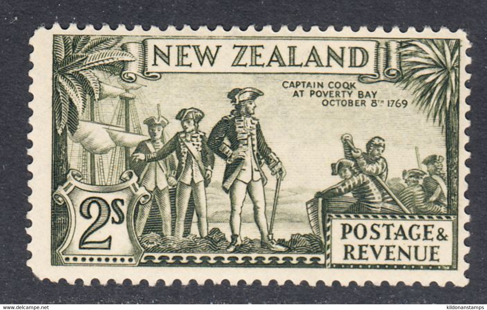 New Zealand 1936-42 Mint No Hinge, 'COQK' Variant, Perf 13-14x13.5, Sc# ,SG 589a - Unused Stamps