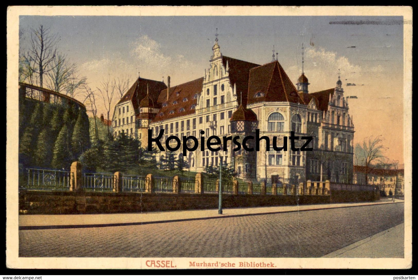 ALTE POSTKARTE CASSEL MURHARD'SCHE BIBLIOTHEK 1917 Kassel Library Bibliotheque Ansichtskarte Postcard AK Cpa - Bibliothèques