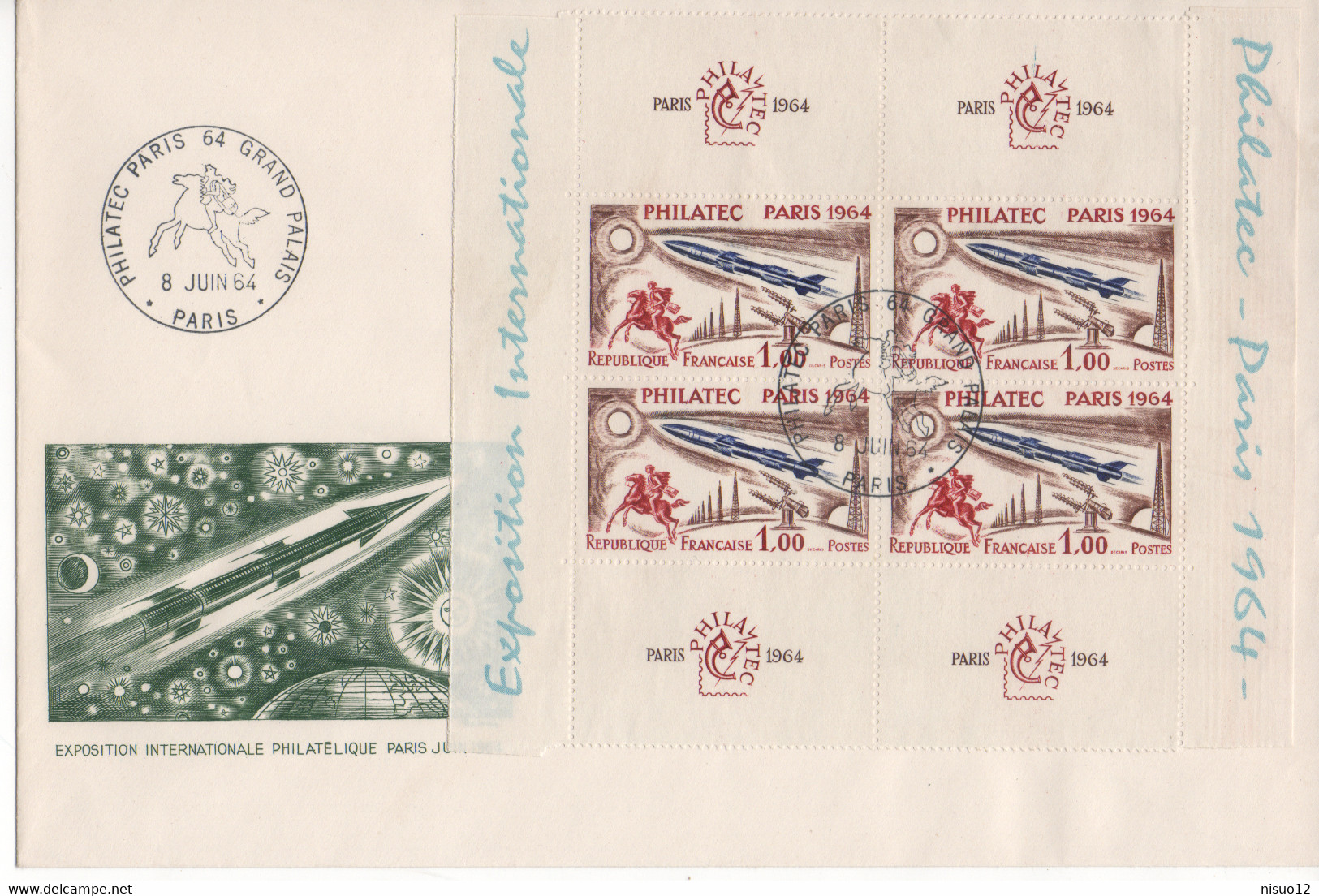 Enveloppe Exposition Internationale PHILATEC PARIS 1964 - 1961-....