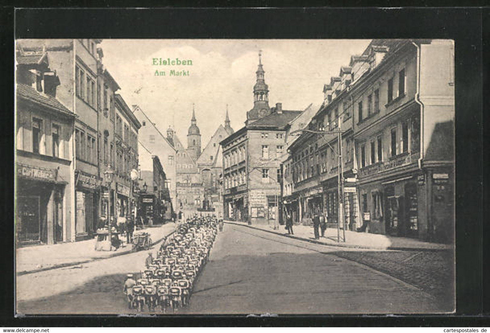 AK Eisleben, Strasse Am Markt Mit Kirche - Lutherstadt Eisleben