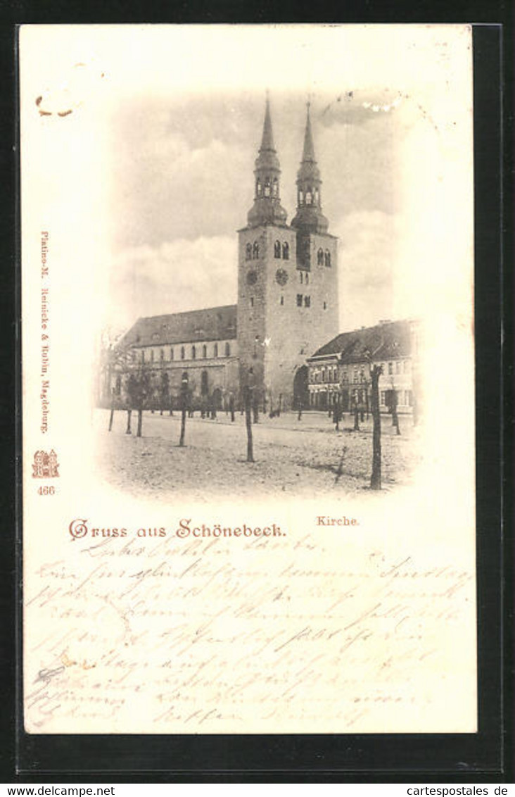 AK Schönebeck, Marktplatz Und Kirche - Schoenebeck (Elbe)