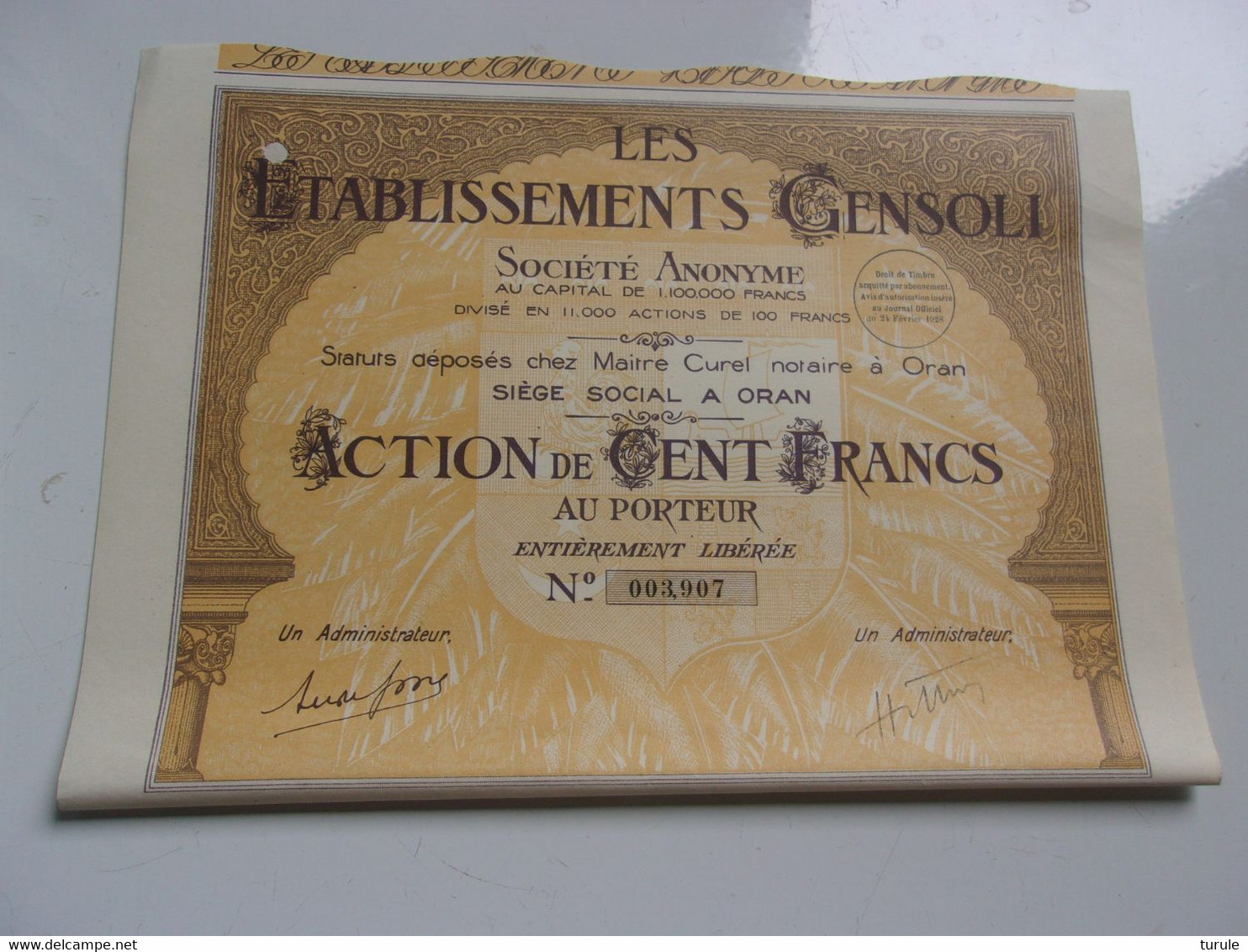 établissements GENSOLI (oran , Algérie) - Other & Unclassified