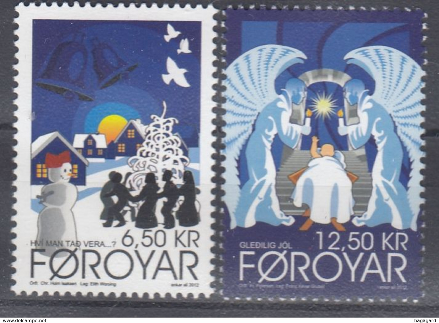 ++Faroe Islands 2012. Christmas Stamps. AFA 761-62. Michel 764-65. MNH(**) - Faeroër