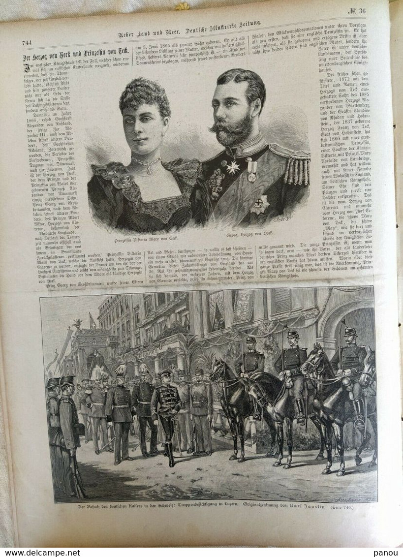 Über Land Und Meer 1893 Band 70 Nr 36. Kaizer Italien Italia Neapel Napoli  Luzern Schweiz. Lucerne Switzerland - Altri & Non Classificati