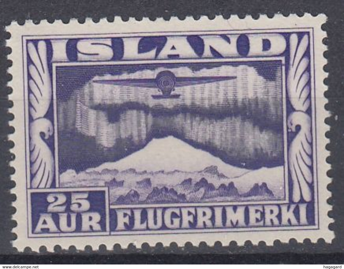 ++M1617. Iceland 1934. Airmail. AFA 177A. Michel 177B. [Perforated 12½x14] MNH(**) - Luchtpost