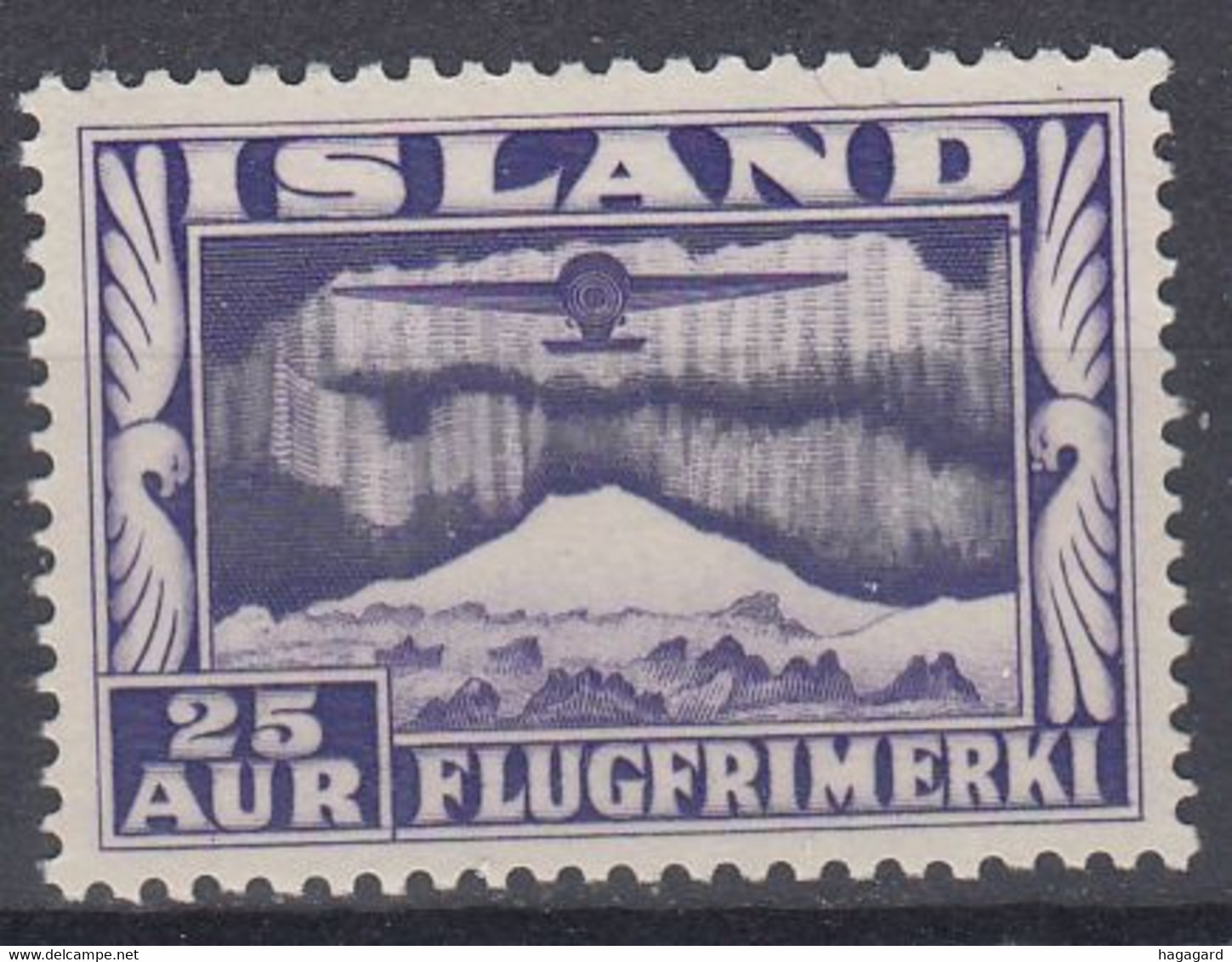 ++M1617. Iceland 1934. Airmail. AFA 177A. Michel 177B. [Perforated 12½x14] MNH(**) - Luftpost