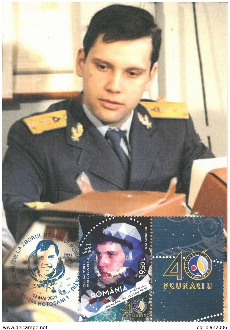 Romania Maxi Card / Dorin Dumitru Prunariu / First Romania In Space / 40 Years - Autres & Non Classés