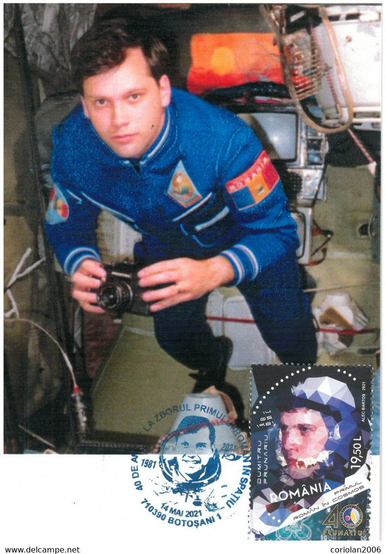 Romania Maxi Card / Dorin Dumitru Prunariu / First Romania In Space / 40 Years - Otros & Sin Clasificación