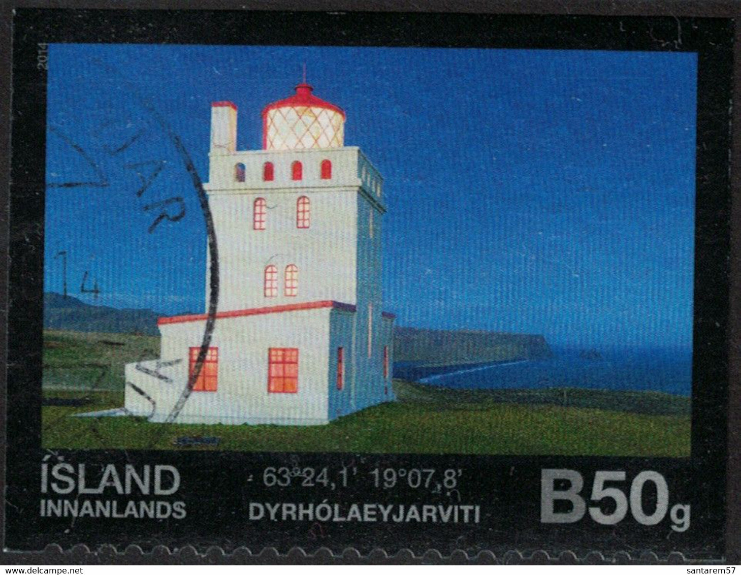 Islande 2014 Oblitéré Used Le Phare De Dyrholaey - Oblitérés