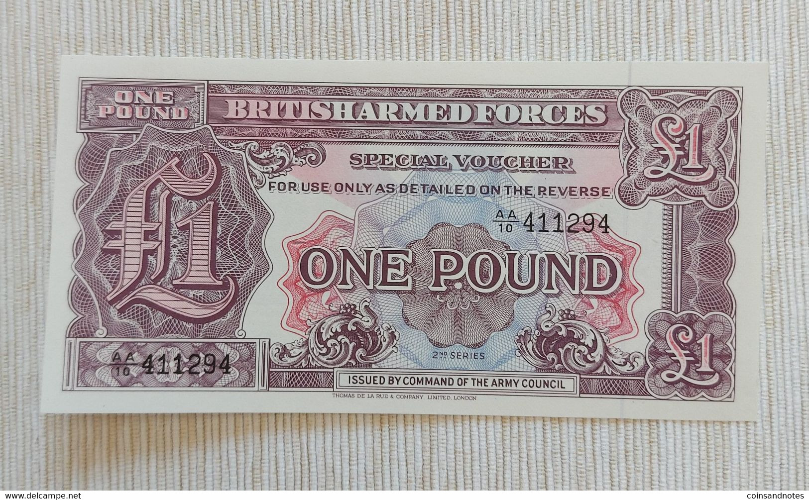 UK 1948 - British Armed Forces 1 Pound - 4th Series - AA/10 411294 - UNC - British Armed Forces & Special Vouchers