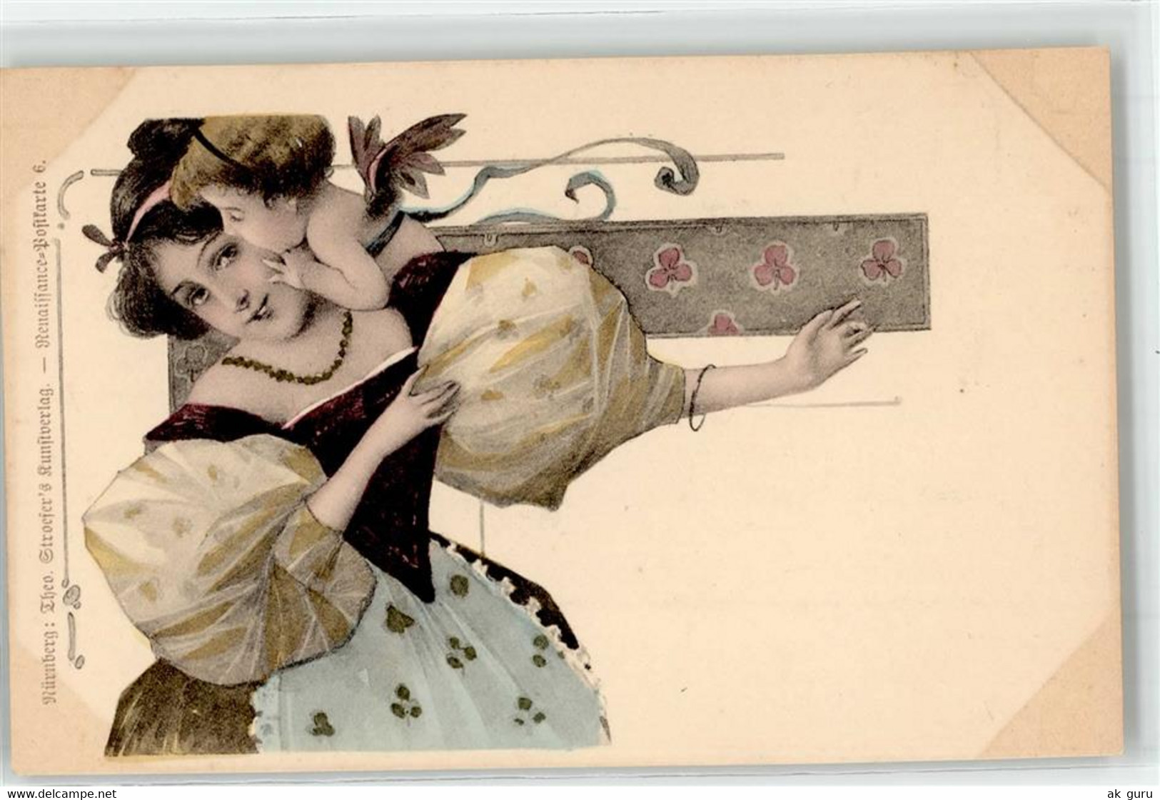 52623948 - Renaissance-Postkarte Nr. 6 Jugendstil Mutter Kind Engel - Sonstige & Ohne Zuordnung