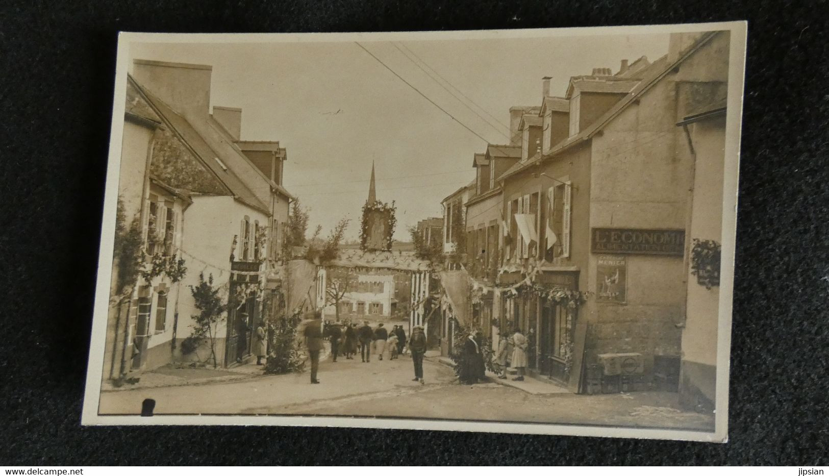 Cpa Carte Photo Du 29 Chateauneuf Du Faou Fête Commerce L' Economique  Circa 1920   AVR21-19 - Châteauneuf-du-Faou