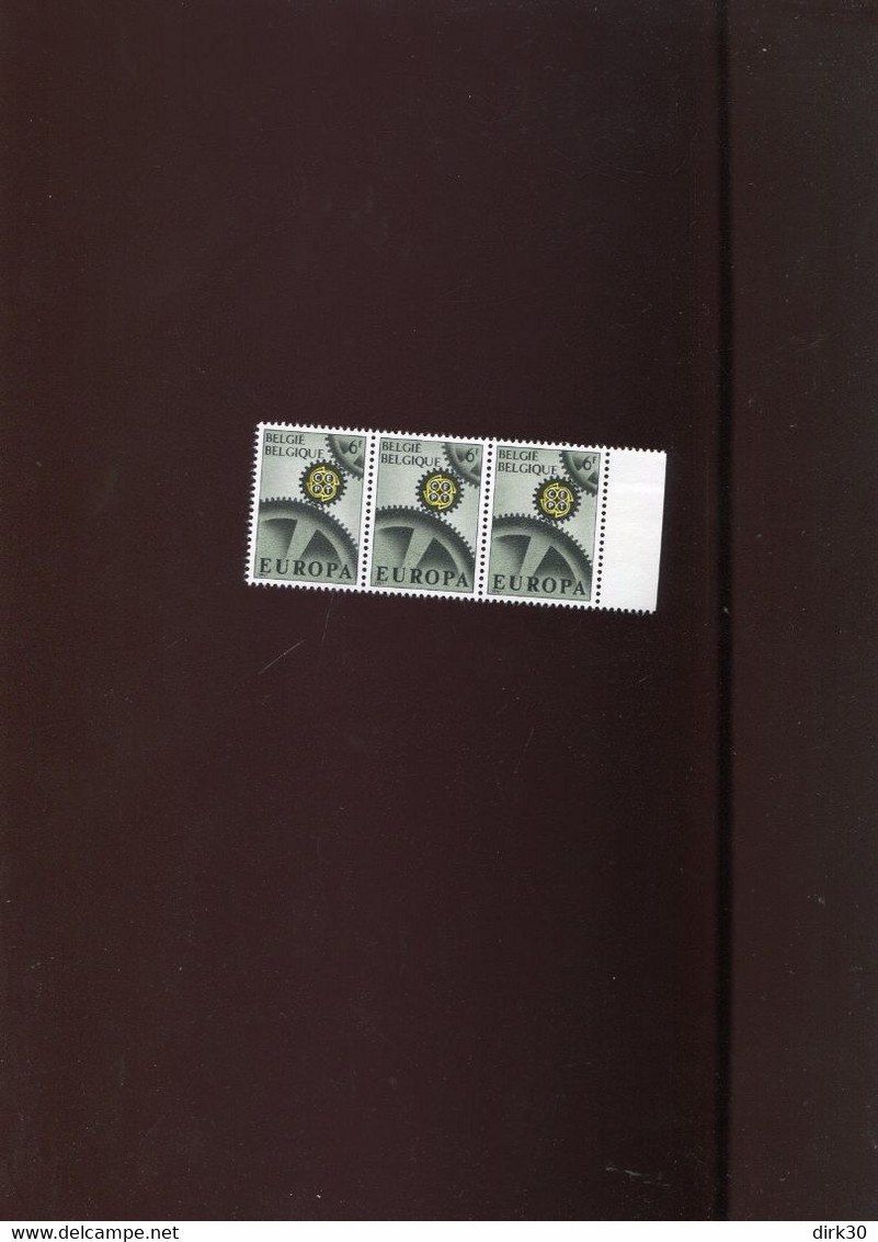 Belgie 1967 EUROPA CEPT 1416 1416-V Varieteit In Strip Van 3 MNH Ocb +16€ - Other & Unclassified