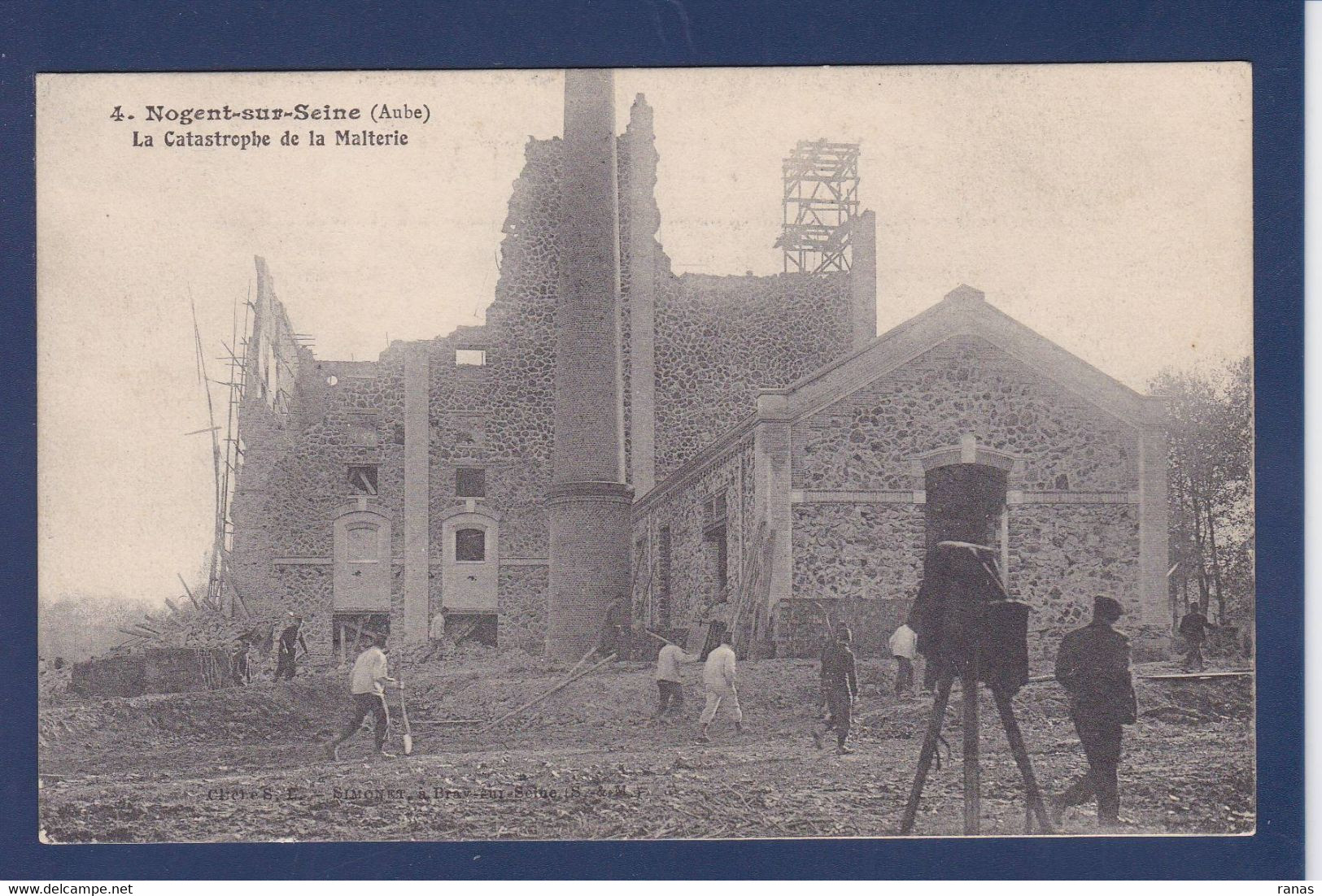 CPA [10] Aube > Nogent-sur-Seine Catastrophe 1911 Malterie Bière Beer Non Circulé Appareil Photo ? - Nogent-sur-Seine