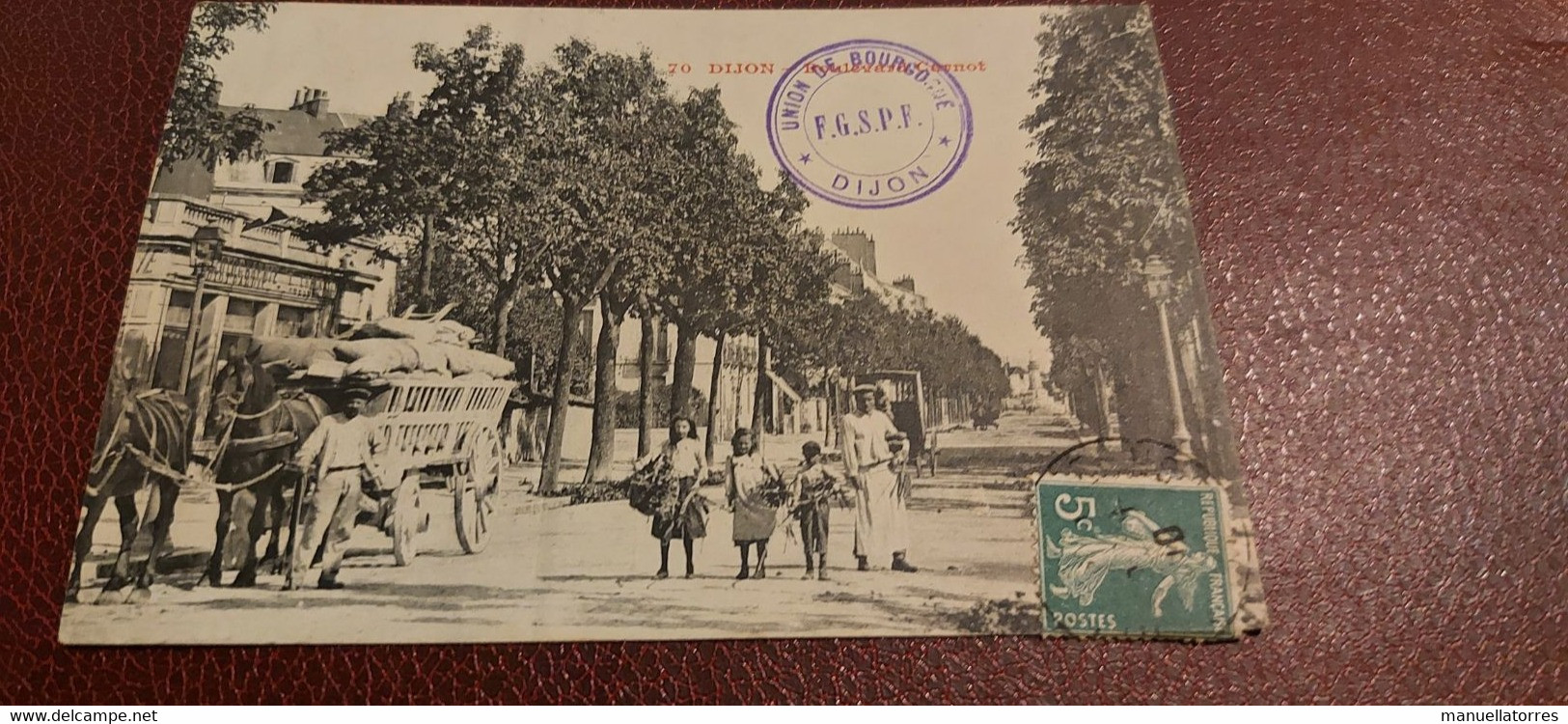 Ancienne Carte Postale  - Dijon - Boulevard Carnot - Dijon