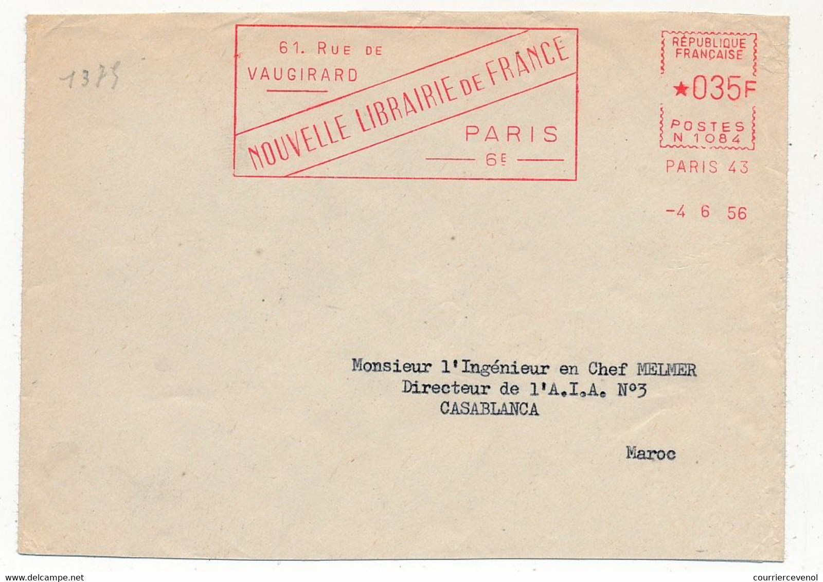 EMA  - Paris - Nouvelle Librairie De France 4/6/1956 - EMA (Empreintes Machines à Affranchir)