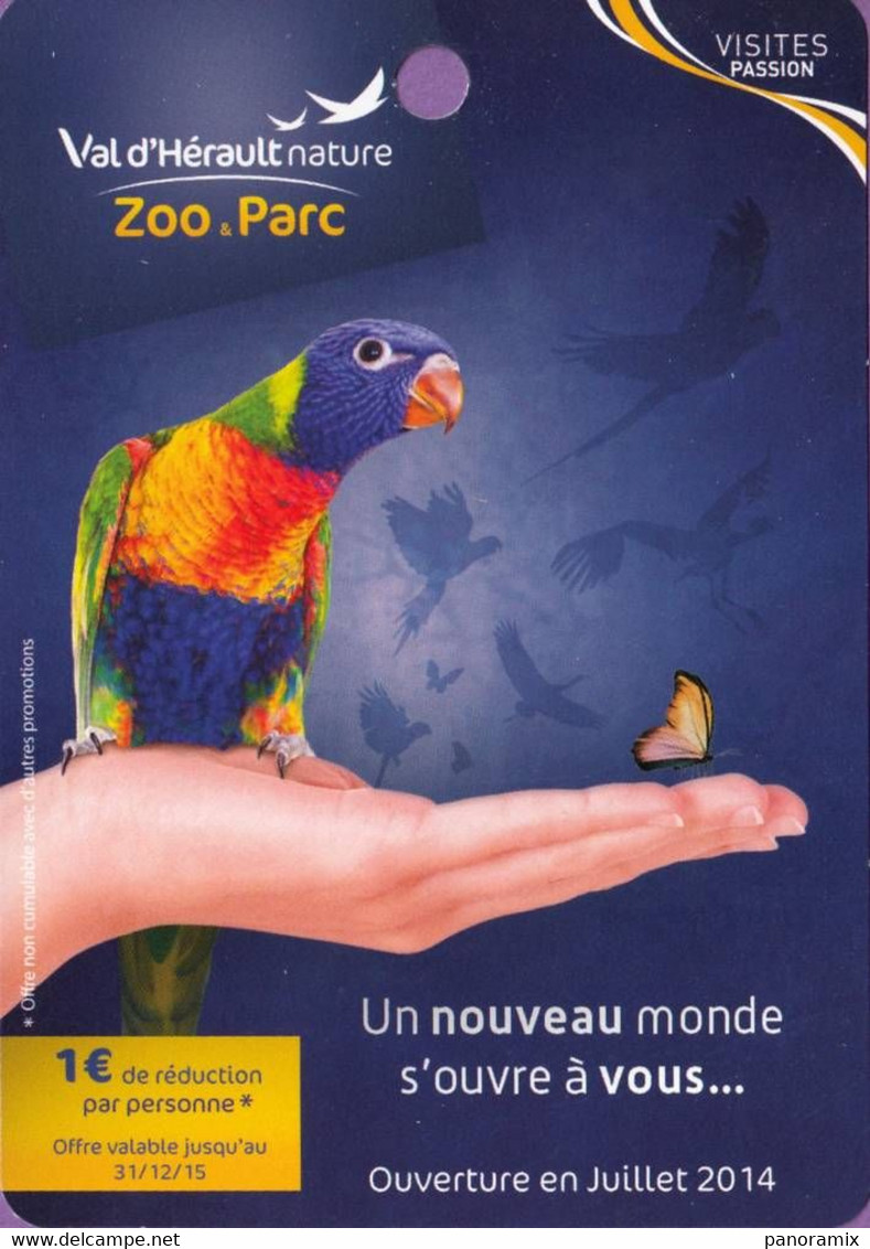 Carte Visites Passion °_ 34.St Thibéry - Zoo Et Parc Du Val D'Hérault - 7x10 - Werbung