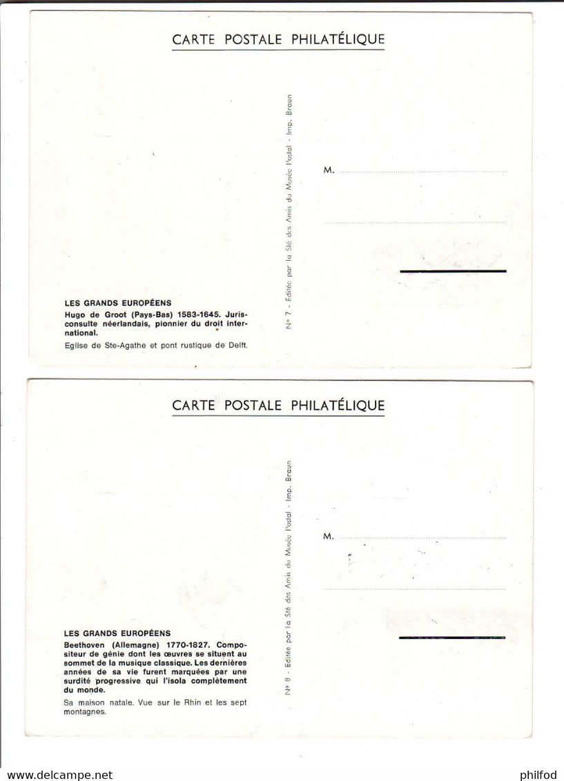 1963 - N° 1382 à 1386 Série Des Grands Hommes Des Pays De La CEE  -  5 Cartes Maximum - Altri & Non Classificati