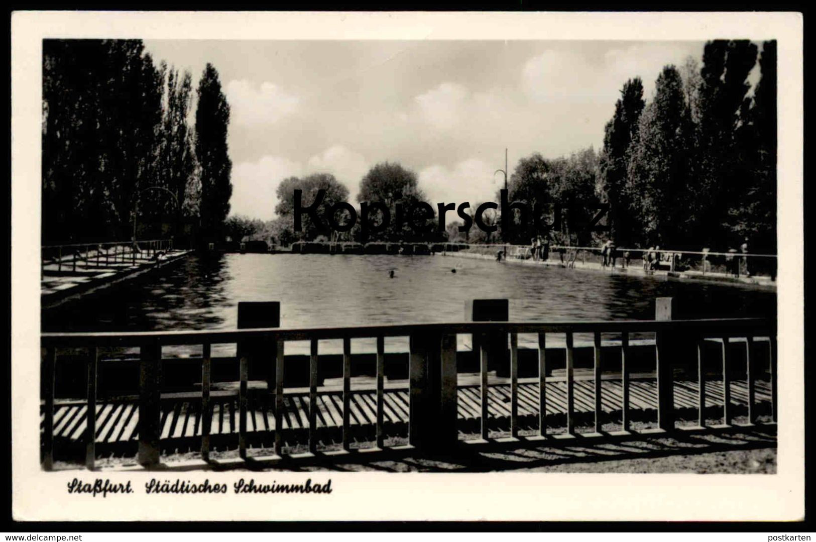 ALTE POSTKARTE STASSFURT STÄDTISCHES SCHWIMMBAD Bad Freibad Swimming Pool Piscine Ansichtskarte AK Cpa Postcard - Stassfurt