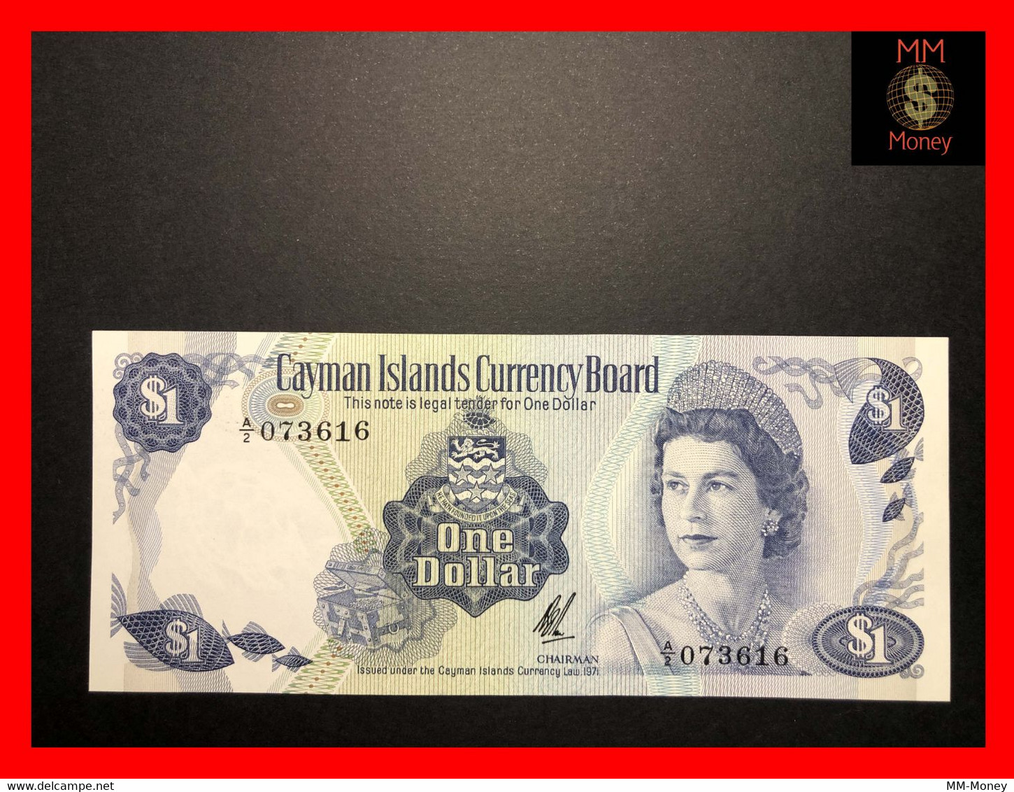 CAYMAN  1 $  1971  P. 1  Prefix A/2   AU - Kaimaninseln