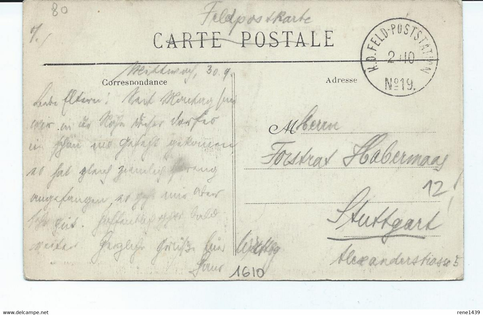 80 THIEPVAL   Feldpost   Les Marais Et La Falaise - Other & Unclassified