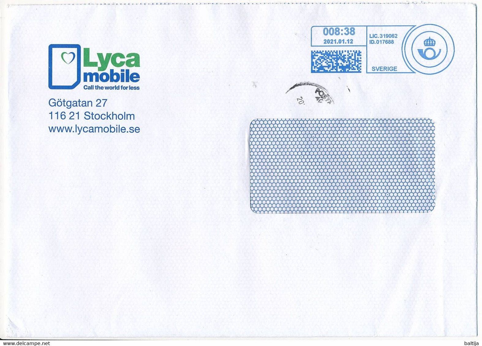 Domestic Meter Cover / Freistempel, Lyca Mobile - 21 January 2021 - Covers & Documents