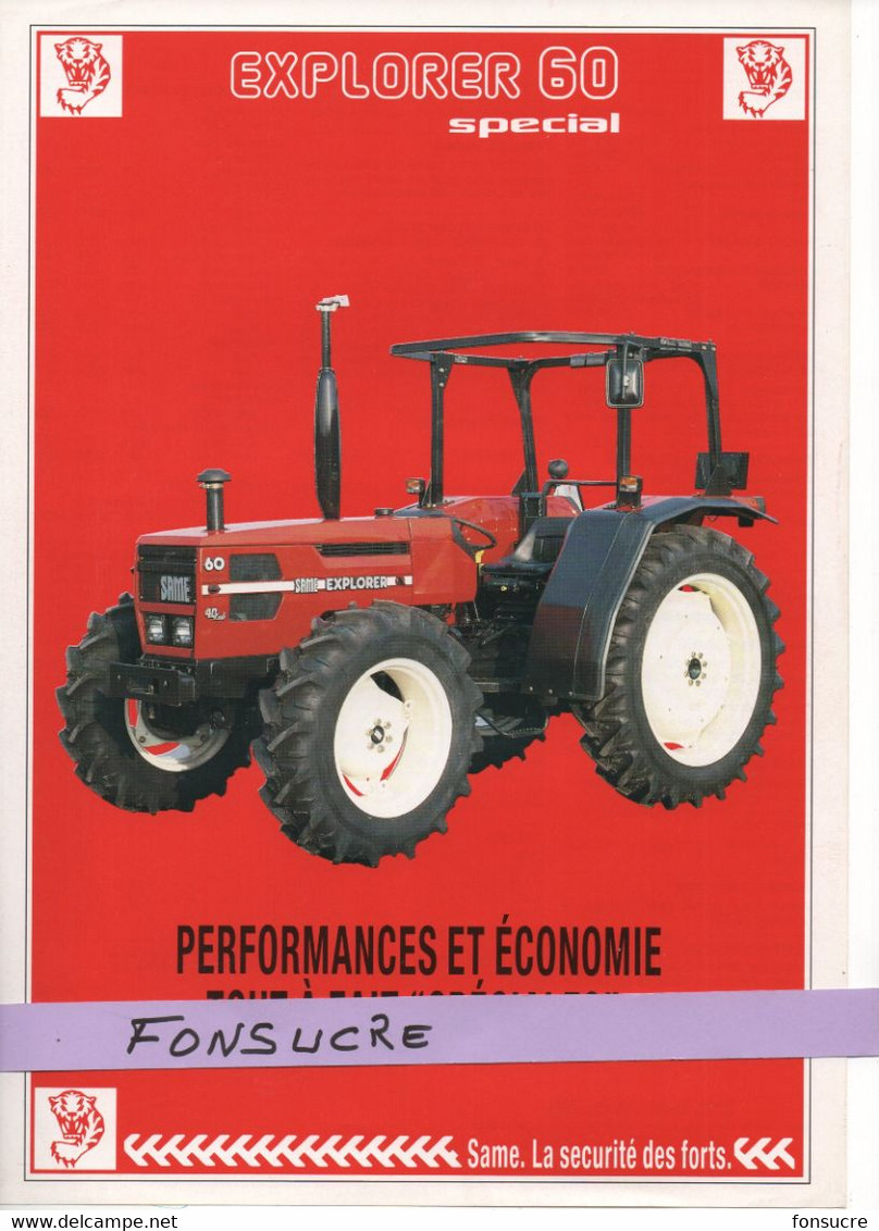 CS21 Publicité 2 Pg Tracteur Agricole SAME FRANCE Explorer 60 Spécial Moissy Gramayel Tractor Trattori Traktor Brochure - Agriculture