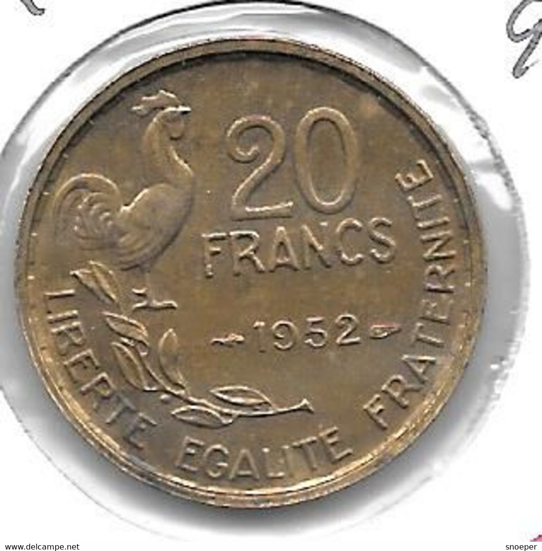 *france 20 Francs  1952   Km 917.1  Xf+/ms60 - 20 Francs