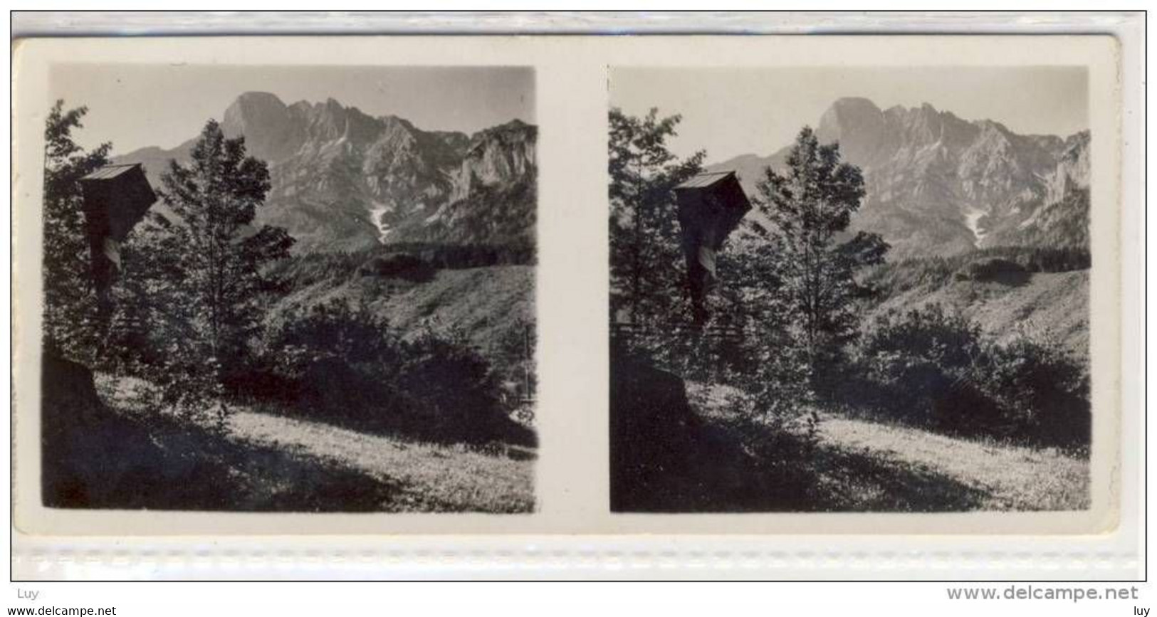 Stereo Photographie,  Steiermark, Haller Mauern Mit Marterl, Stereoscope, Flurkreuz, Wayside Shrine, Croix De Chemin - Stereo-Photographie