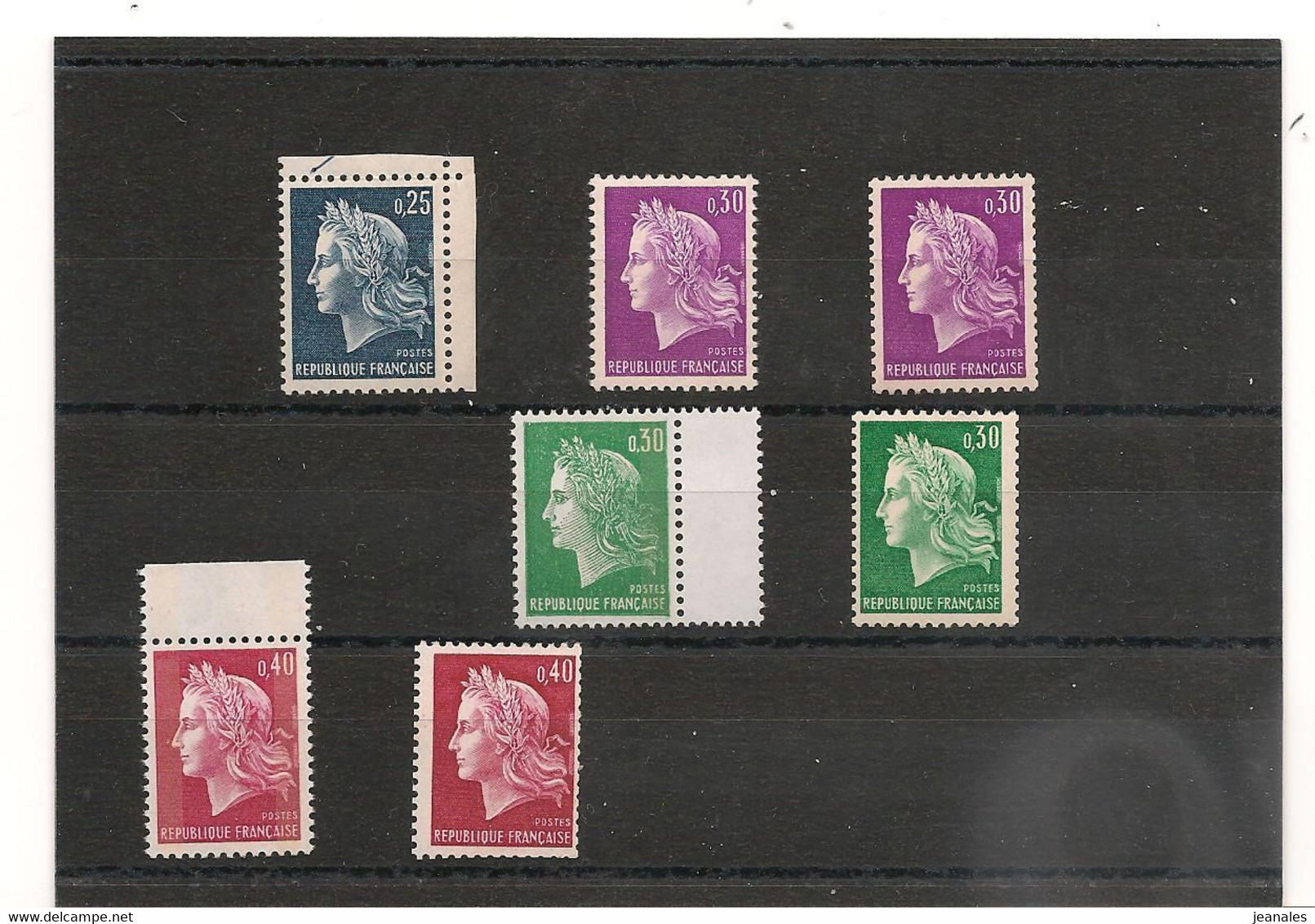 FRANCE 1967/69 MARIANNE DE CHEFFER N°Y/T: - 1535- 1536- 1536b-1536A-1536Ab- 1536Ba- 1536Bc - N° Rouge CÔTE : 41,50 € - Francobolli In Bobina