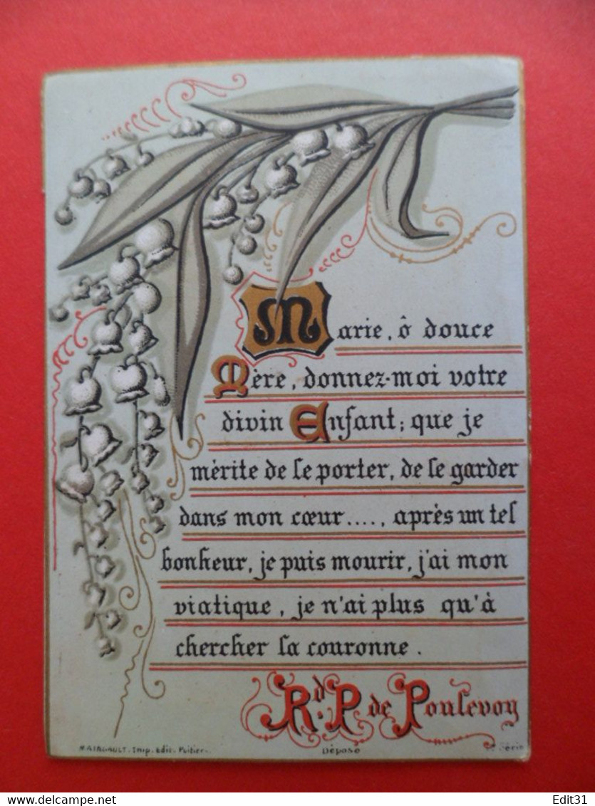 Allier Image Pieuse Religion Catholique 1892 - Ed. Maignault  - 1ère Série - R.P. De POUEVOY - Religion & Esotérisme