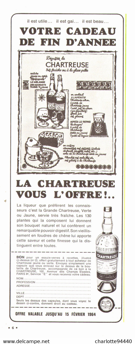 PUB    "  CHARTREUSE  "   1966  ( 21 ) - Alcools