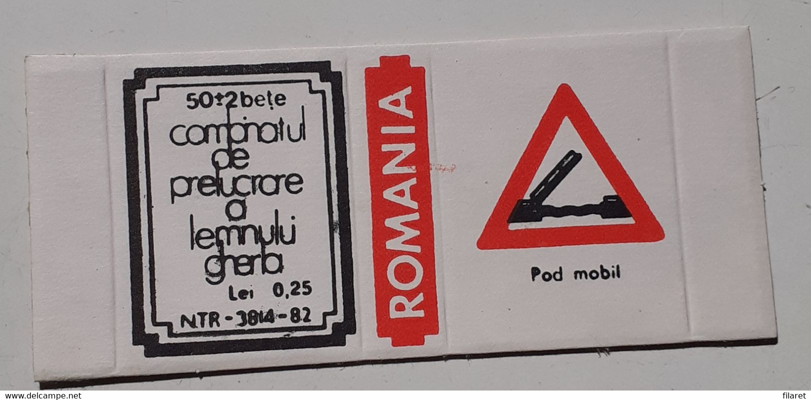 PANNEAUX ROUTIERS/ ROAD SIGNS/SEGNALI STRADALI,ROMANIA,GHERLA MATCHBOXES FACTORY,SKILLET UNFOLDED,1980 PERIOD - Boites D'allumettes