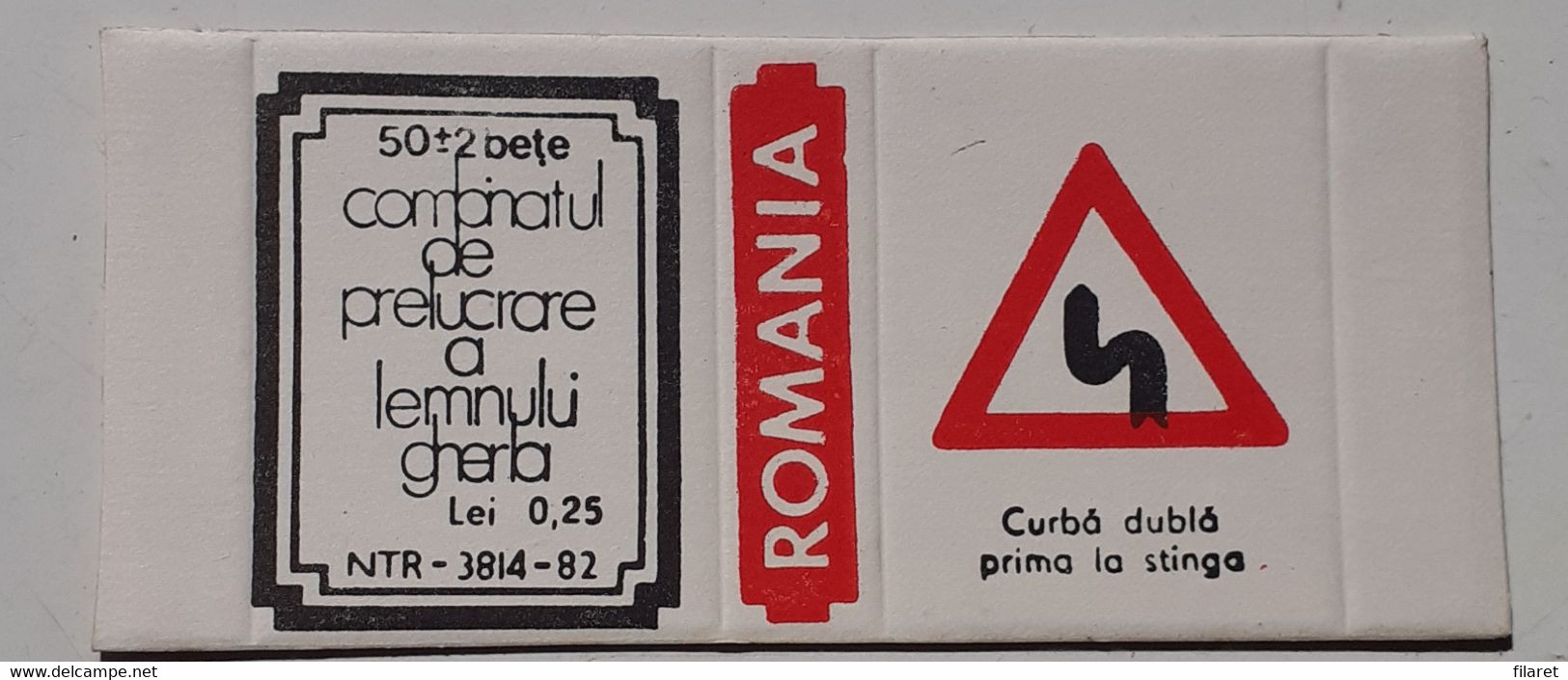 PANNEAUX ROUTIERS/ ROAD SIGNS/SEGNALI STRADALI,ROMANIA,GHERLA MATCHBOXES FACTORY,SKILLET UNFOLDED,1980 PERIOD - Boites D'allumettes