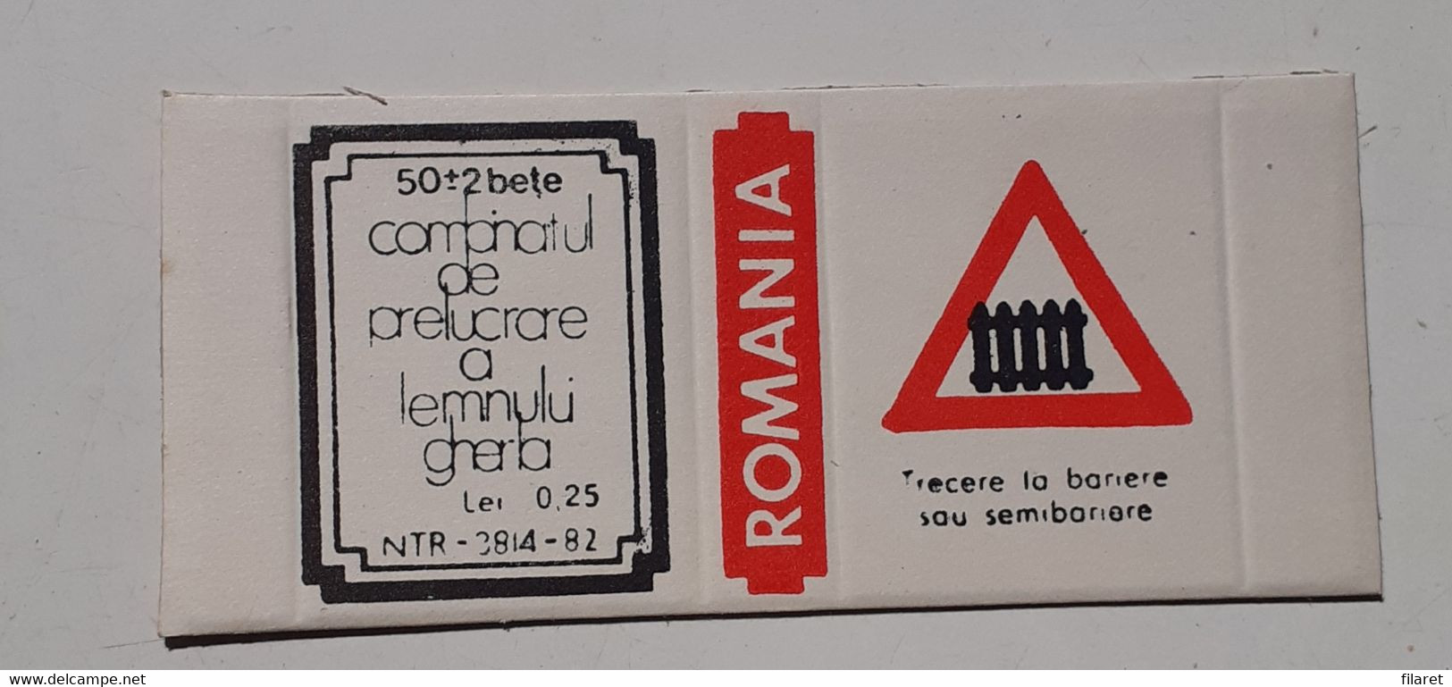 PANNEAUX ROUTIERS/ ROAD SIGNS/SEGNALI STRADALI,ROMANIA,GHERLA MATCHBOXES FACTORY,SKILLET UNFOLDED,1980 PERIOD - Boites D'allumettes