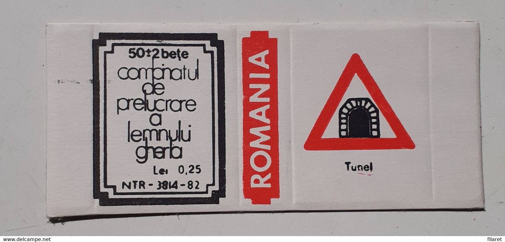 PANNEAUX ROUTIERS/ ROAD SIGNS/SEGNALI STRADALI,ROMANIA,GHERLA MATCHBOXES FACTORY,SKILLET UNFOLDED,1980 PERIOD - Boites D'allumettes